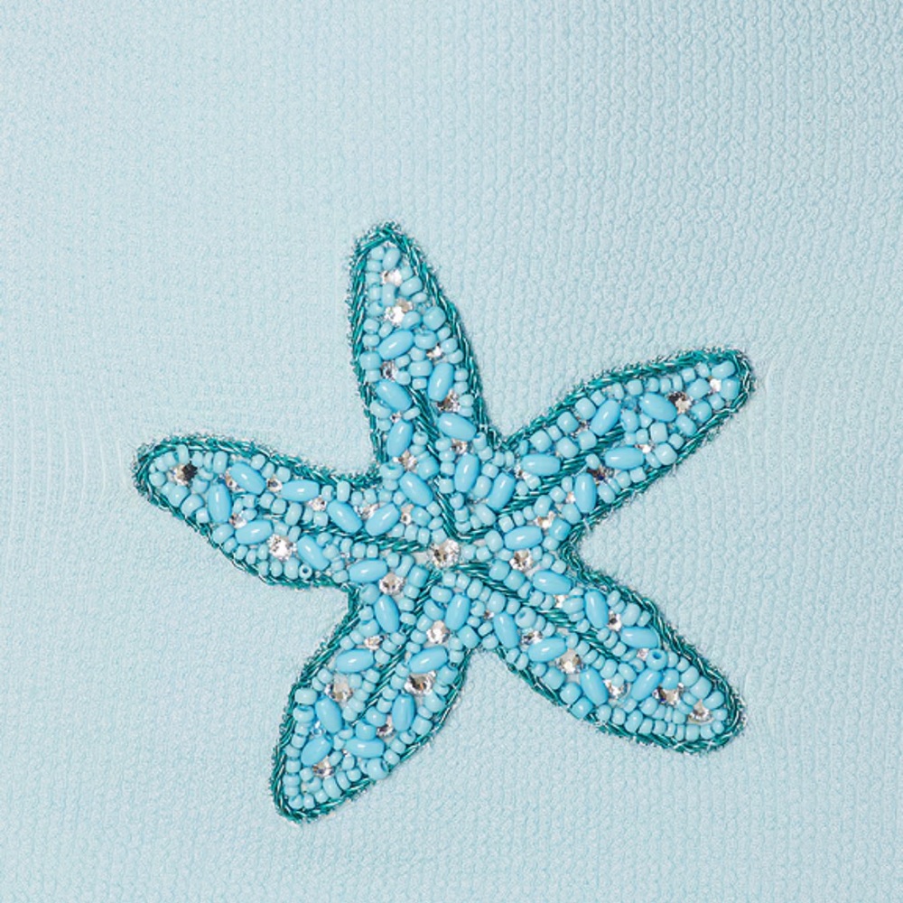 Leslie Amon AUTHENTIC NWOT Elegant Blue Dress with Starfish Embellishments - Picture 5 of 6